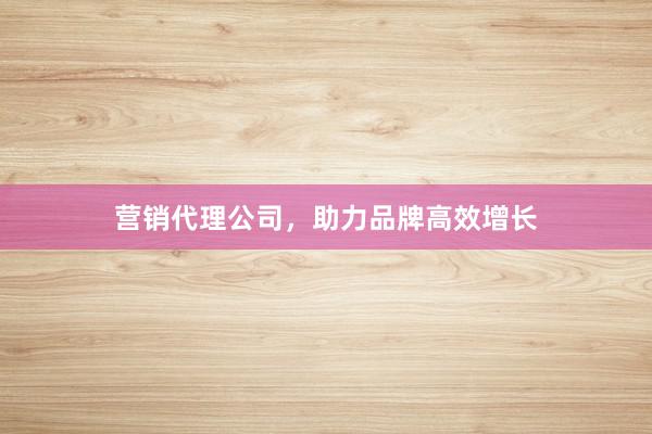 营销代理公司，助力品牌高效增长